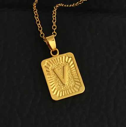 Gold Letter Pendant Necklace