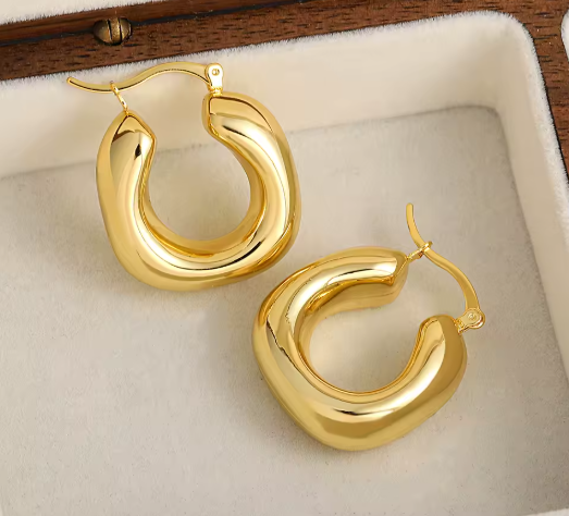 Chunky Gold Hoop Earrings
