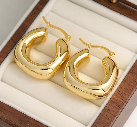 Chunky Gold Hoop Earrings