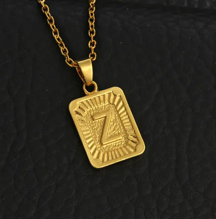 Gold Letter Pendant Necklace