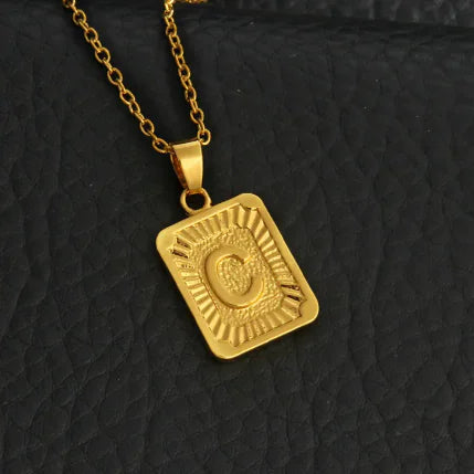 Gold Letter Pendant Necklace