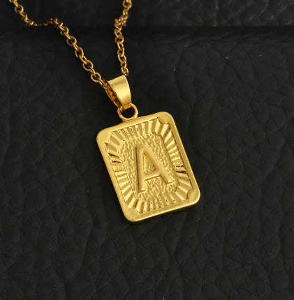 Gold Letter Pendant Necklace