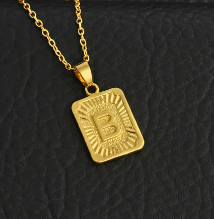 Gold Letter Pendant Necklace