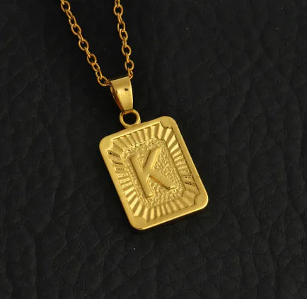 Gold Letter Pendant Necklace