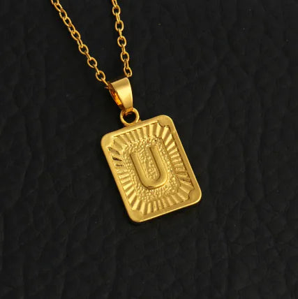 Gold Letter Pendant Necklace