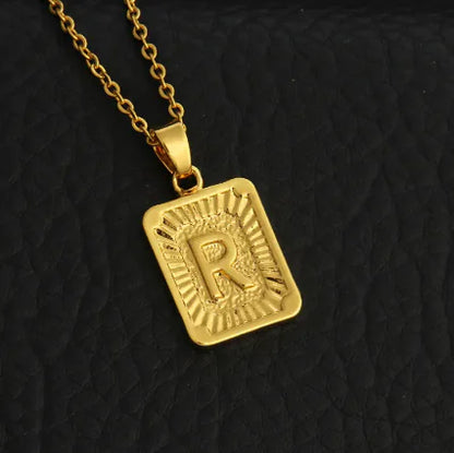 Gold Letter Pendant Necklace