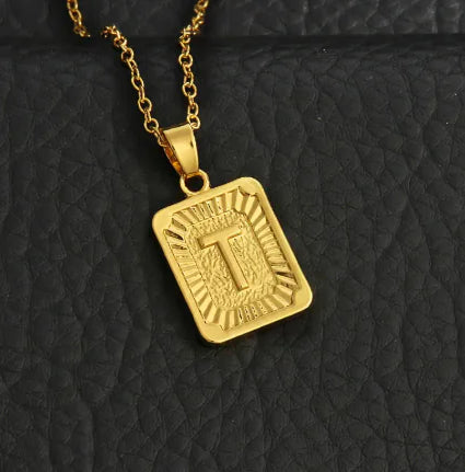 Gold Letter Pendant Necklace