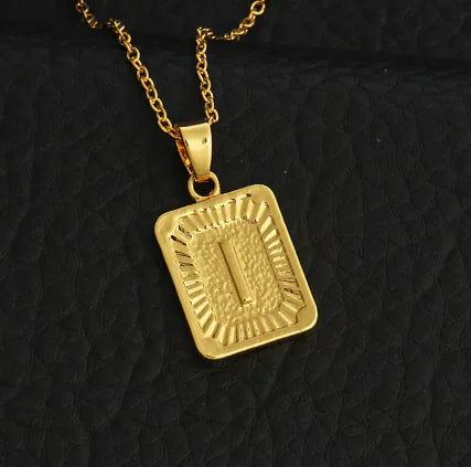 Gold Letter Pendant Necklace