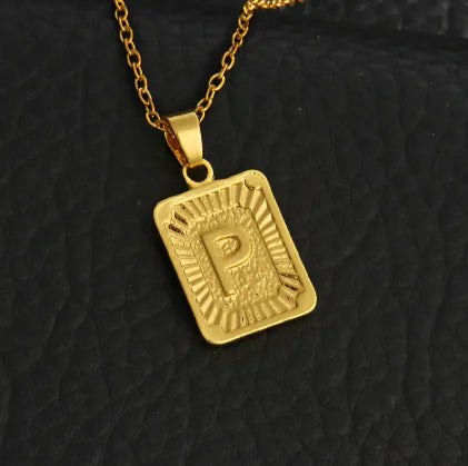 Gold Letter Pendant Necklace