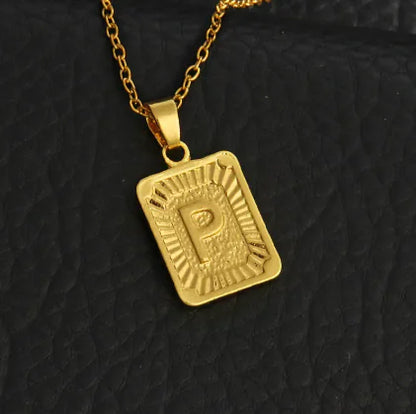 Gold Letter Pendant Necklace