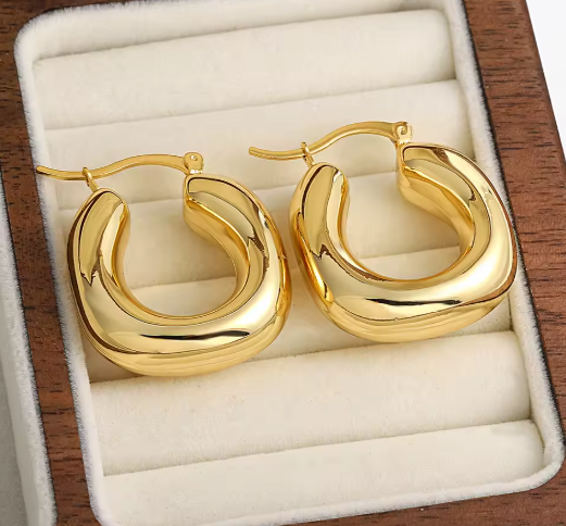 Chunky Gold Hoop Earrings