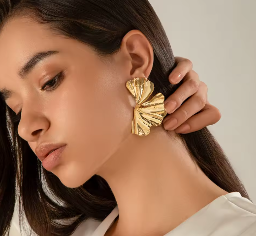 Minimalist Large Gold Earrings
