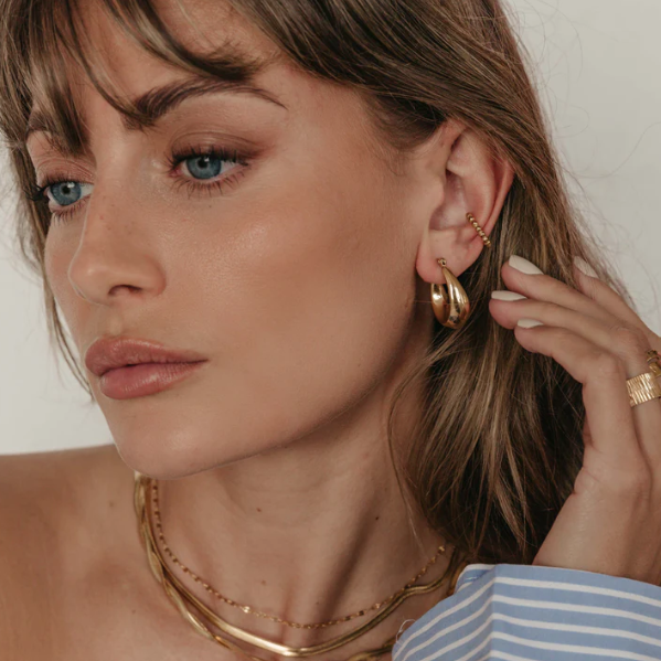 Oval Teardrop Hoop Earrings