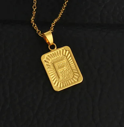 Gold Letter Pendant Necklace