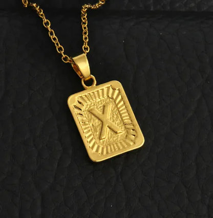 Gold Letter Pendant Necklace