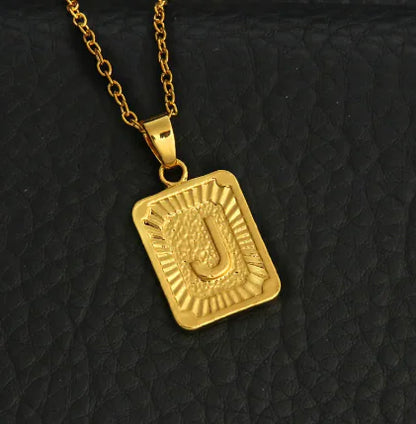 Gold Letter Pendant Necklace