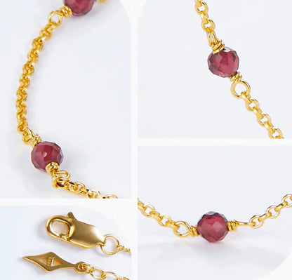 Pure Silver Garnet Pendant Necklace