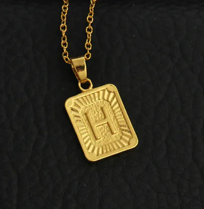 Gold Letter Pendant Necklace