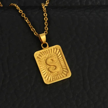 Gold Letter Pendant Necklace