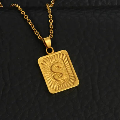 Gold Letter Pendant Necklace