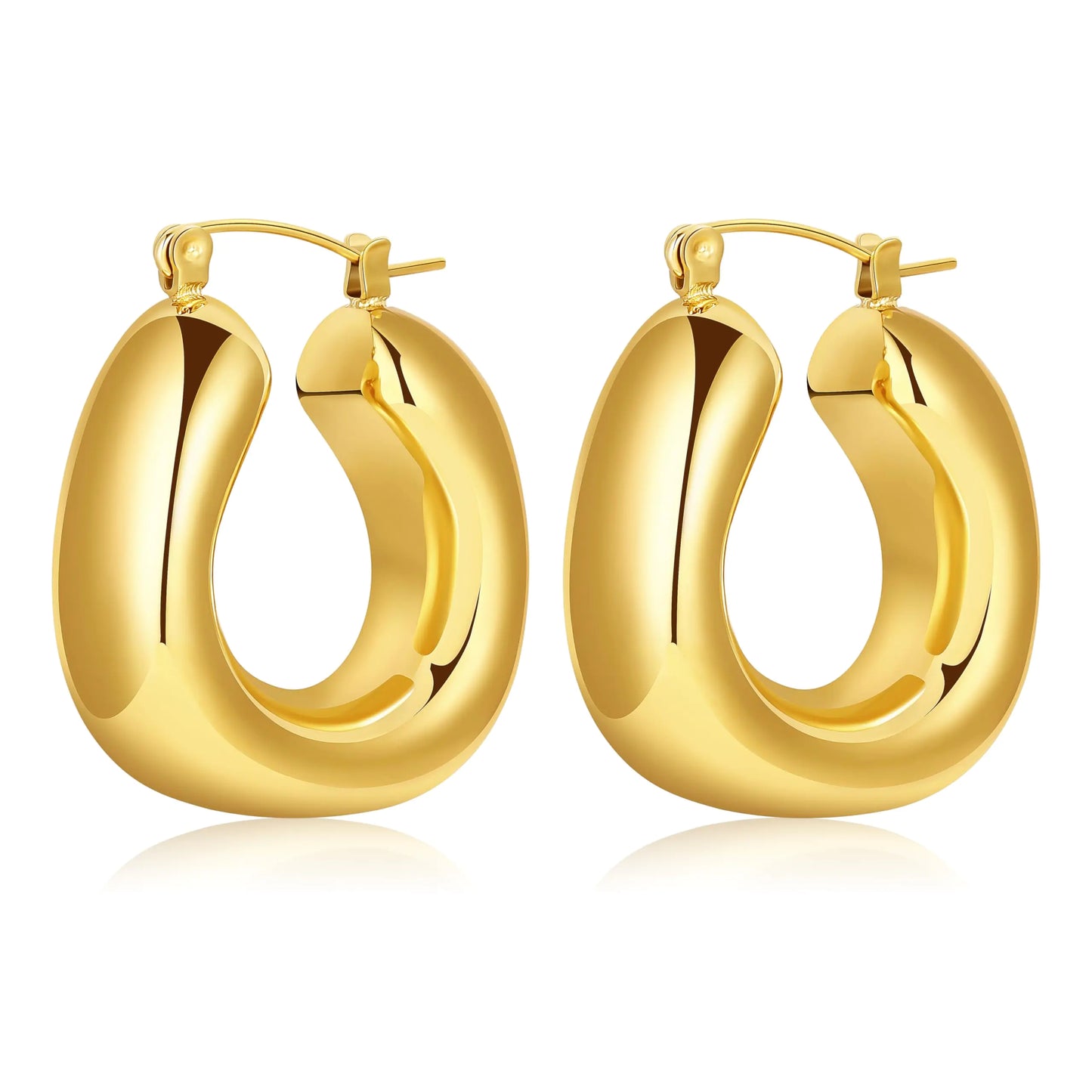 Chunky Gold Hoop Earrings
