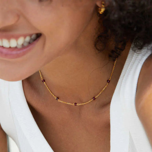 Pure Silver Garnet Pendant Necklace