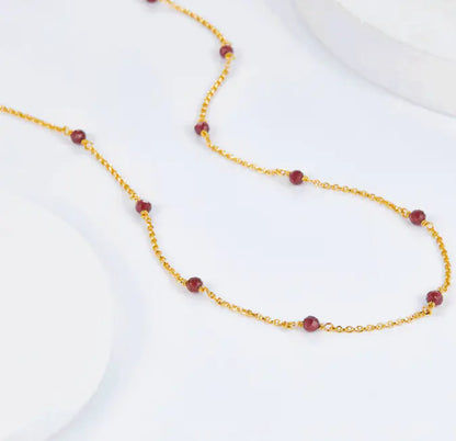 Pure Silver Garnet Pendant Necklace