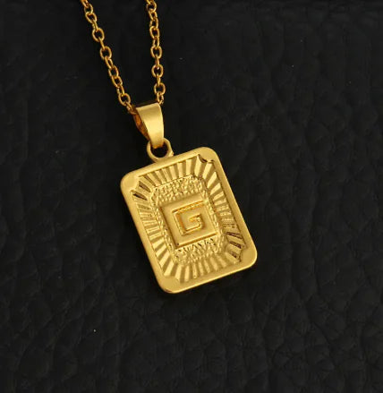 Gold Letter Pendant Necklace