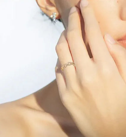 Geometric Gold Ring