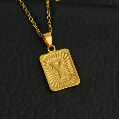 Gold Letter Pendant Necklace