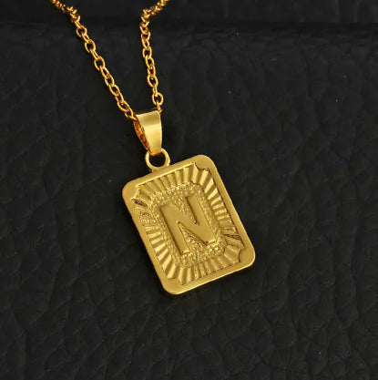 Gold Letter Pendant Necklace