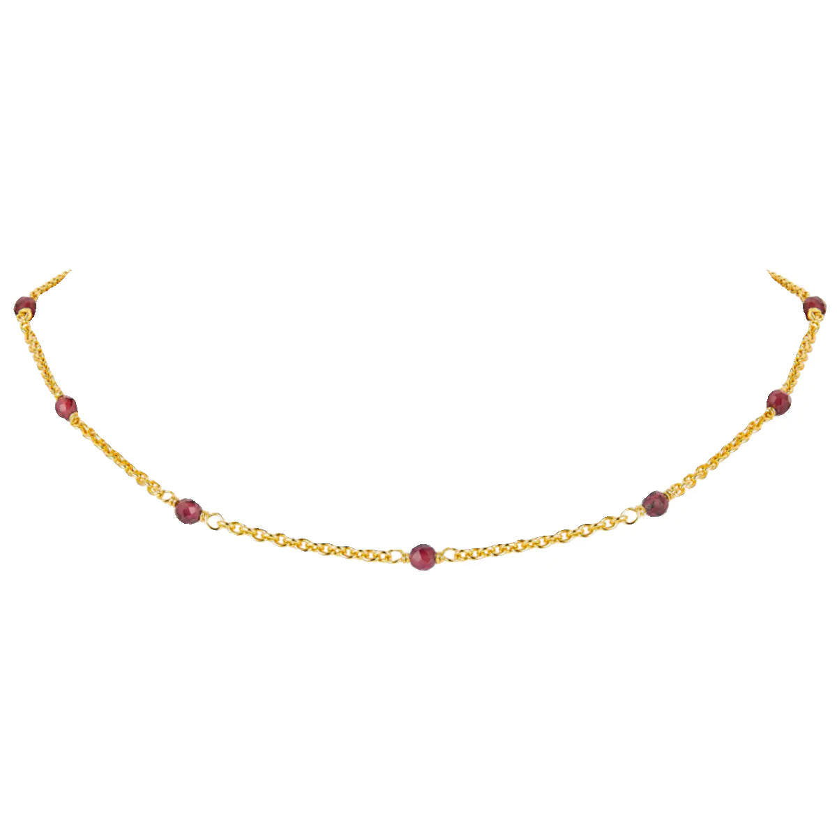 Pure Silver Garnet Pendant Necklace