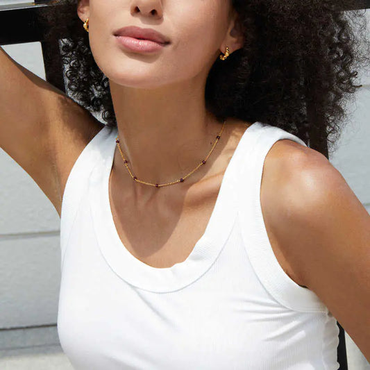 Pure Silver Garnet Pendant Necklace