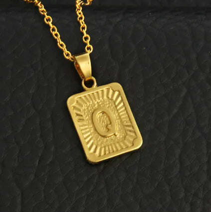Gold Letter Pendant Necklace