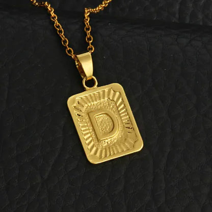 Gold Letter Pendant Necklace