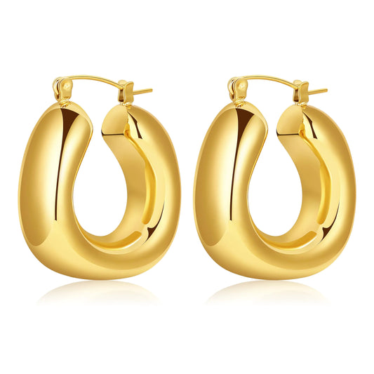 Chunky Gold Hoop Earrings